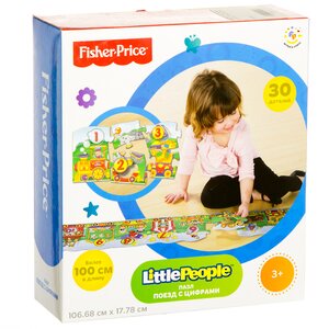 Обучающий пазл Поезд с цифрами, 30 элементов, 107*18 см Fisher Price фото 1