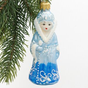 Стеклянная елочная игрушка Снежная королева - Хозяйка Морозного Королевства 11 см, подвеска Коломеев фото 1