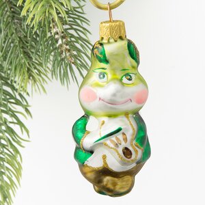 Стеклянная елочная игрушка Сеньор Груша 9 см, подвеска