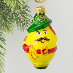Стеклянная елочная игрушка Сеньор Лимон 9 см, подвеска