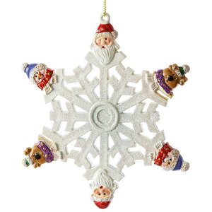 Елочная игрушка Снежинка разноцветная 13 см, подвеска Царь Елка фото 4