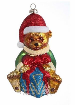 Елочная игрушка "Мишка новогодний", 13 см, подвеска Царь Елка фото 1