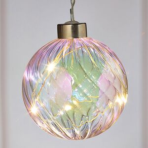 Декоративный подвесной светильник Шар Кристер 8 см, 4 теплые белые LED лампы, на батарейках, стекло Peha (Пеха) фото 2