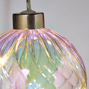 Декоративный подвесной светильник Шар Кристер 8 см, 4 теплые белые LED лампы, на батарейках, стекло Peha (Пеха) фото 3