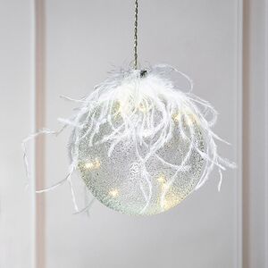 Подвесной светильник Шар Жирардо 12 см, 10 теплых белых LED ламп, стекло, на батарейках