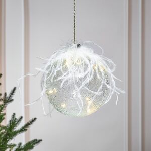 Подвесной светильник Шар Жирардо 12 см, 10 теплых белых LED ламп, стекло, на батарейках Peha (Пеха) фото 4
