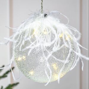Подвесной светильник Шар Жирардо 12 см, 10 теплых белых LED ламп, стекло, на батарейках Peha (Пеха) фото 2