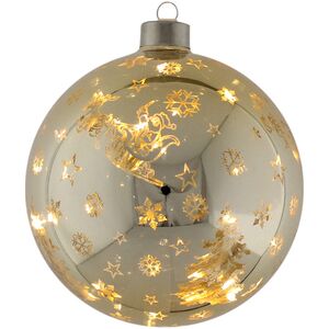 Светящийся елочный шар Одри 12 см, на батарейках Peha фото 3