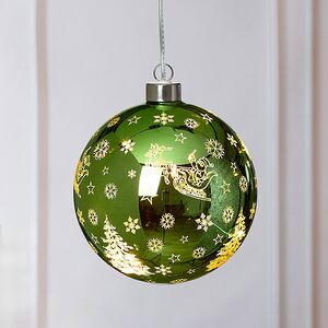 Светящийся елочный шар Эрмиро 12 см, на батарейках