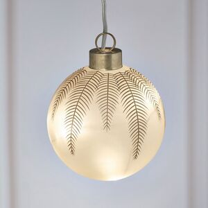 Светящийся елочный шар Бруно 8 см, 4 теплых белых LED ламп, на батарейках, стекло