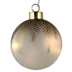 Светящийся елочный шар Бруно 8 см, 4 теплых белых LED ламп, на батарейках, стекло Peha фото 1