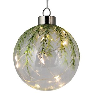 Светящийся елочный шар Монкальерри 8 см, 4 теплых белых LED ламп, на батарейках Peha фото 1