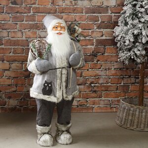Большой Добрый Санта в кафтане с совой и с подарками 122 см
