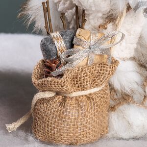 Санта в мохнатой шубе с подарками и лыжами 25 см Peha фото 6