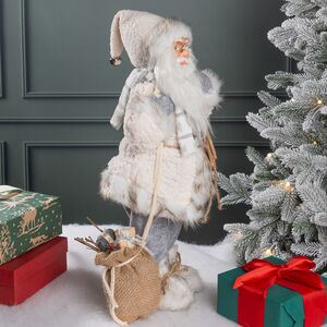 Санта в овечьей шубе с подарками и лыжами 46 см Peha фото 5