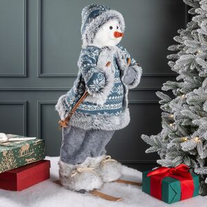 Фигура под елку Датский Снеговик Флоренц на лыжах 60 см Peha фото 5