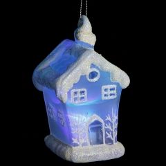 Светящаяся елочная игрушка Коттедж на батарейке 6*6*10 см, подвеска Snowhouse (Сноухаус) фото 3