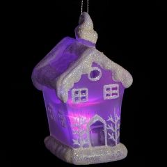 Светящаяся елочная игрушка Коттедж на батарейке 6*6*10 см, подвеска Snowhouse (Сноухаус) фото 4