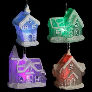 Светящаяся елочная игрушка Домик с Елочкой на батарейке 7.5*5*7.2 см, подвеска Snowhouse фото 8