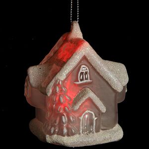Светящаяся елочная игрушка Избушка на батарейке 7*6*7 см, подвеска Snowhouse фото 5