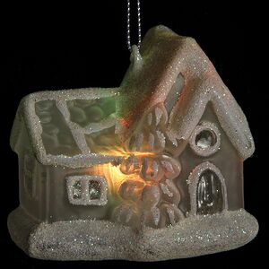 Светящаяся елочная игрушка Домик с Елочкой на батарейке 7.5*5*7.2 см, подвеска Snowhouse фото 5