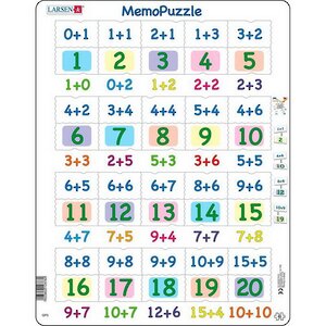 Мемо-пазл - Числа 0-20, 40 элементов LARSEN фото 1
