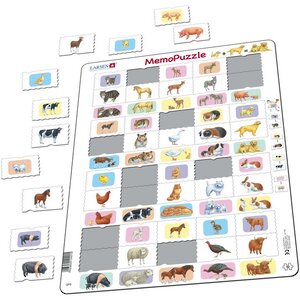 Мемо-пазл Животные с детёнышами, 40 элементов LARSEN фото 2