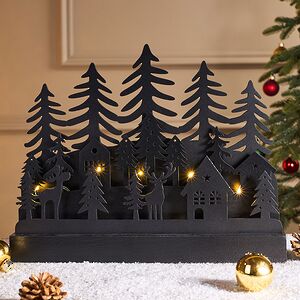 Новогодний светильник Ночь в лесах Нарвика 23 см, на батарейках