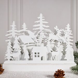 Новогодний светильник Санта в снежном лесу 23 см, на батарейках Koopman (Купман) фото 5