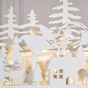 Новогодний светильник Санта в снежном лесу 23 см, на батарейках Koopman (Купман) фото 2