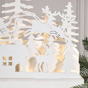 Новогодний светильник Санта в снежном лесу 23 см, на батарейках Koopman (Купман) фото 4