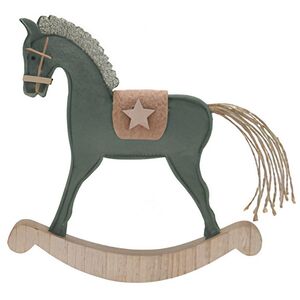 Декоративная фигурка Лошадка-Качалка Морания 22 см зеленая