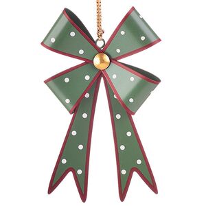 Елочная игрушка Бант Мидлтон - Горошек 9 см, зеленый