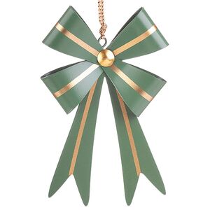 Елочная игрушка Бант Мидлтон - Полоска 9 см, зеленый