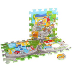 Игровой коврик-пазл Веселый городок, 90*90 см, 25 элементов Затейники фото 2