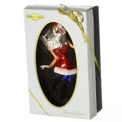 Стеклянная елочная игрушка Собака Леди с бокалом 15 см, подвеска Holiday Classics фото 2