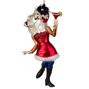 Стеклянная елочная игрушка Собака Колли с бокалом 15 см, подвеска Holiday Classics (Холидэй Классик) фото 7