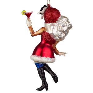 Стеклянная елочная игрушка Собака Колли с бокалом 15 см, подвеска Holiday Classics (Холидэй Классик) фото 3