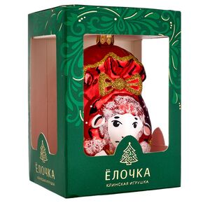Елочная игрушка Символ года - Овечка Молли 9 см красная, стекло Фабрика Елочка фото 5