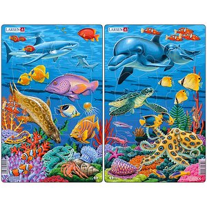Пазл для детей Коралловый риф - Дельфины, 25 элементов, 28*18 см LARSEN фото 3