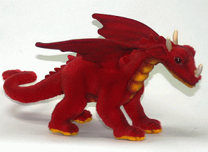 Мягкая игрушка Дракон красный 30 см