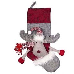 Новогодний носок Нарядный Лось 56 см, темно-серый Holiday Classics фото 1
