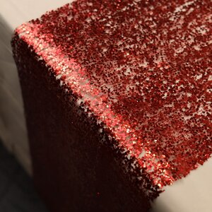 Ткань с блестками Этталь 28*250 см красная