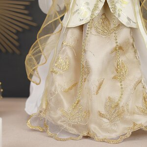 Декоративная фигура Ангел Шарлиз в платье с золотыми лентами 43 см Kurts Adler фото 3