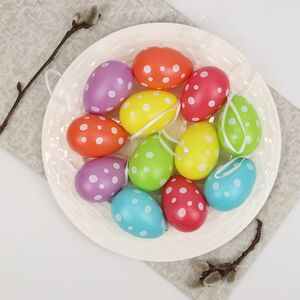 Пасхальные украшения Яйца Easter Сonfetti 6 см, 12 шт, подвеска Kaemingk фото 3