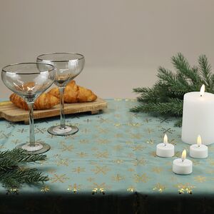Новогодняя скатерть Снежный Вихрь 180*140 см голубая Kaemingk фото 2