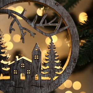 Декоративный светильник Apeldoorn Story - Рождество в лесу 14 см, на батарейках Kaemingk фото 2