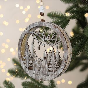 Декоративный светильник Apeldoorn Story - Рождество в лесу 14 см, на батарейках Kaemingk фото 5