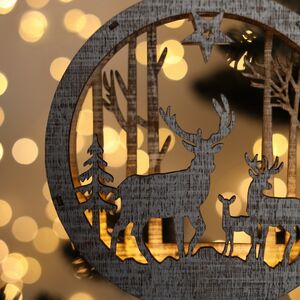 Декоративный светильник Apeldoorn Story - Семья оленей 14 см, на батарейках Kaemingk фото 2