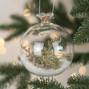 Светящийся шар с композицией Frozen Garden: Beige Herbs 10 см, на батарейках Kaemingk (Кейминг) фото 2